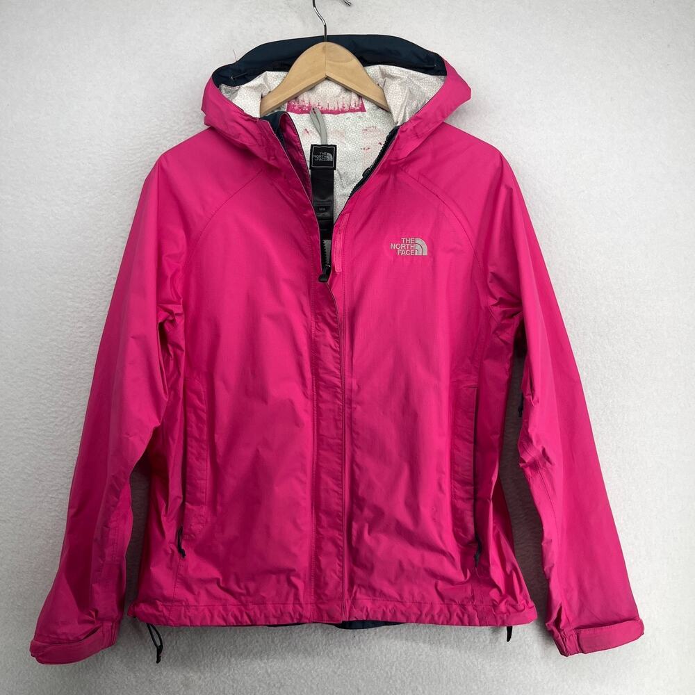 THE NORTH FACE Jacket Womens M Hyvent Hoodie Raincoat Ripstop Nylon Pink